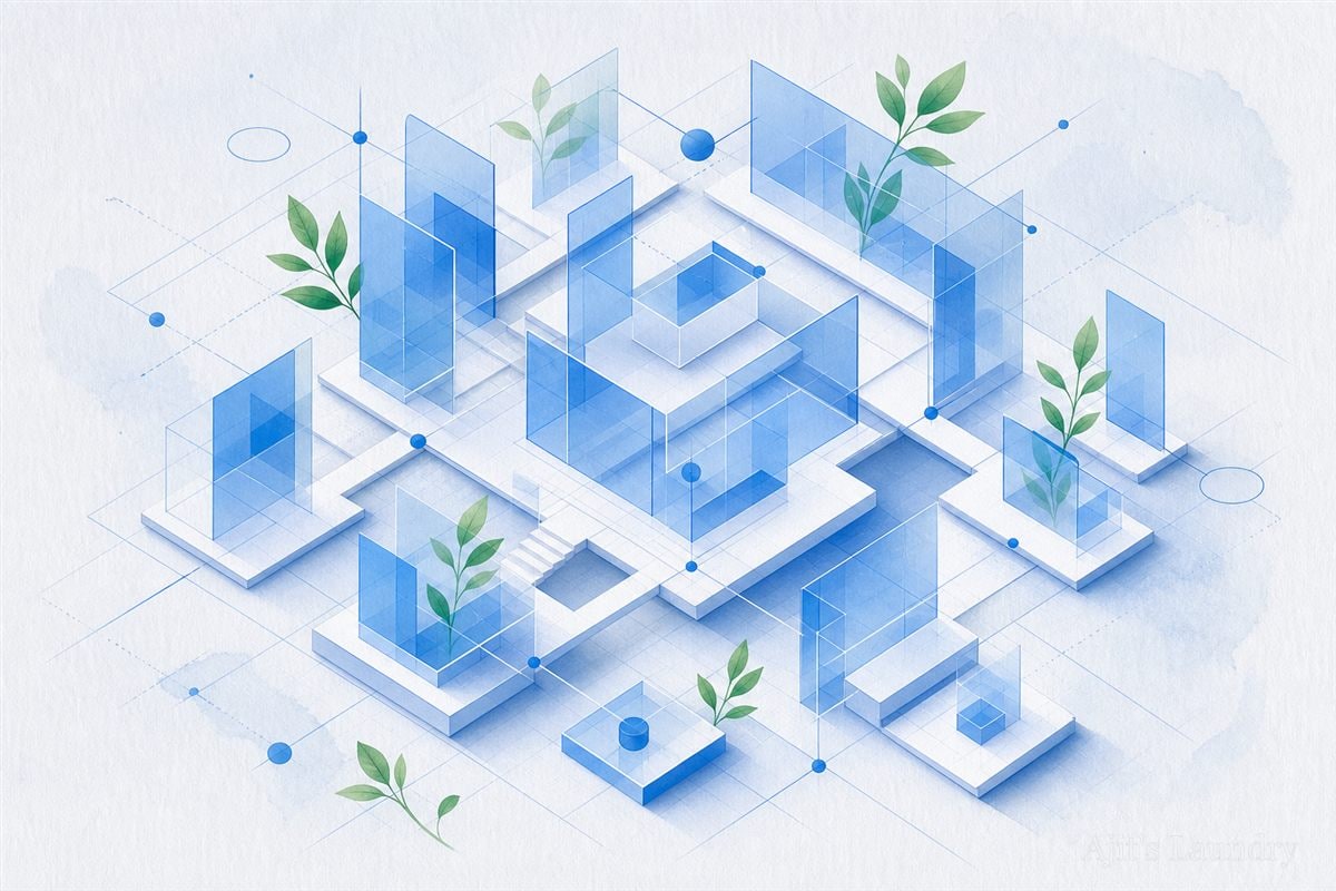 Abstract architecture illustration for website systems