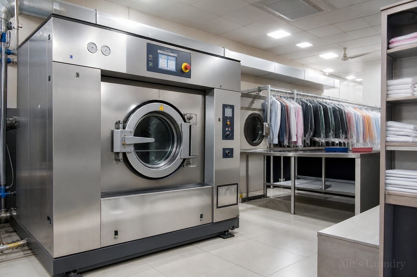 Dry cleaning machines at Ajit's Laundry