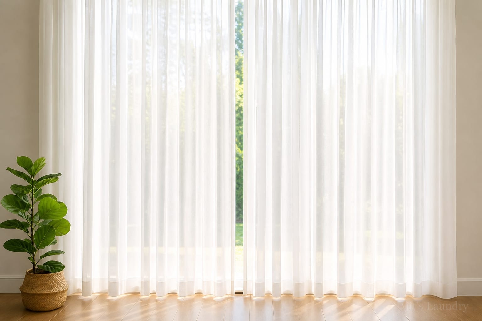 Freshly cleaned curtains